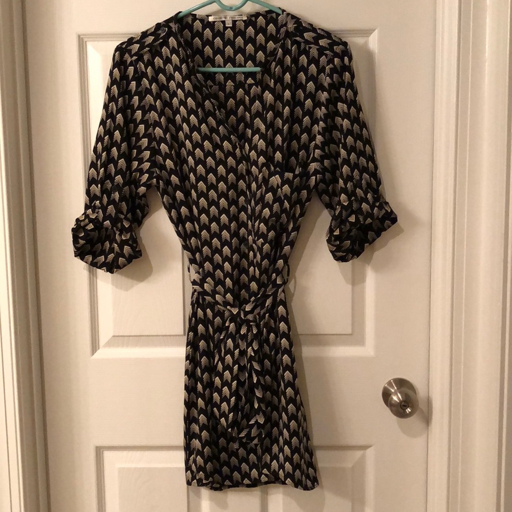Chevron print shirt dress